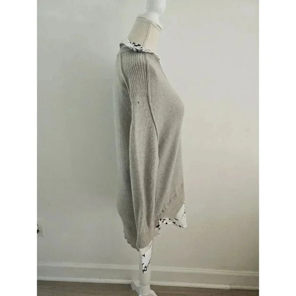 Brochu Walker Looker Cashmere Wool Layered V-Neck Oversize Sweater FLAWS size S - Picture 15 of 16